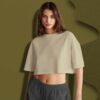 PLANE BEIGE – WOMEN’S CROP OVERSIZE
