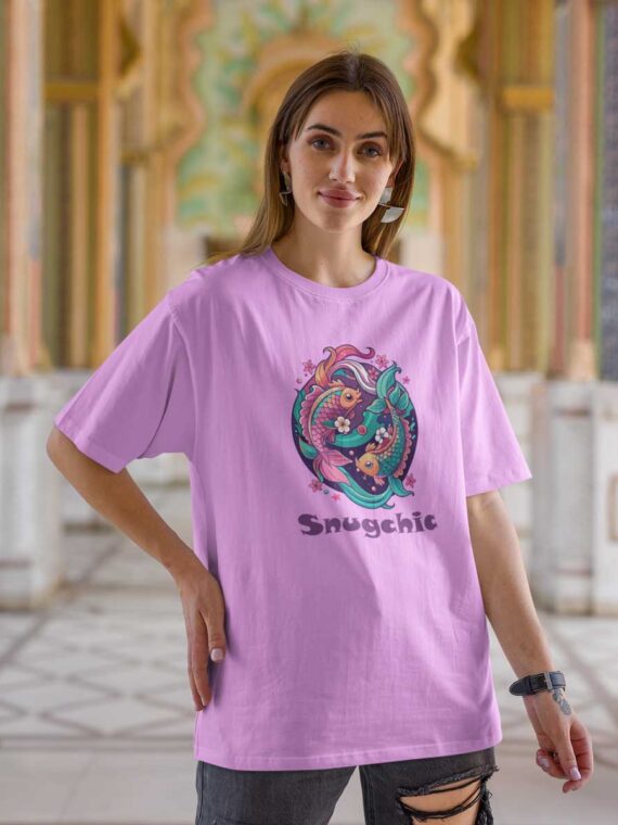 CUTE-MULTI-FISH-WOMEN'S OVERSIZE TEES