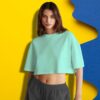PLANE PALE TURQUOISE – WOMEN’S CROP OVERSIZE