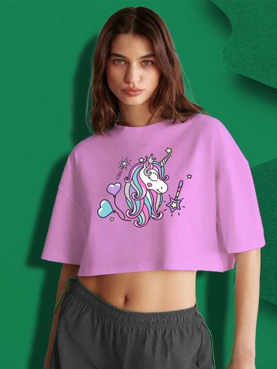 PRINCESS UNICORN – WOMEN’S CROP OVERSIZE TEES