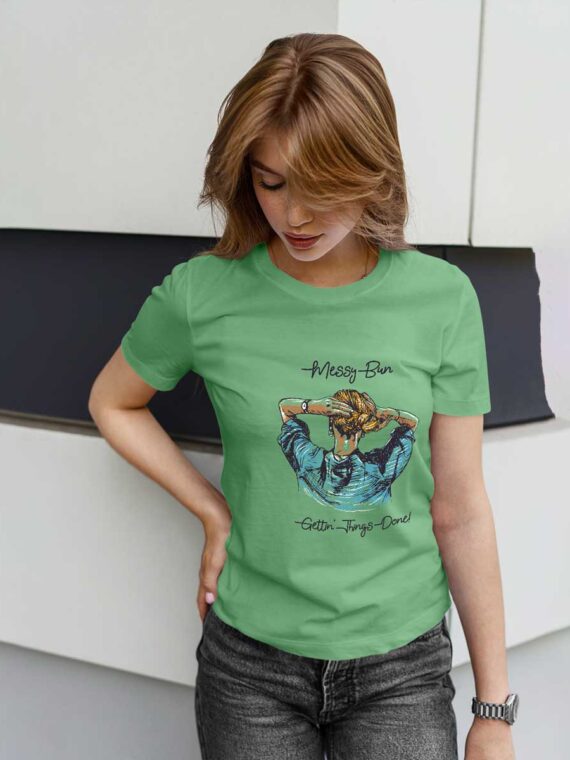 MESSY BUN MINT GREEN - WOMEN'S T-SHIRT