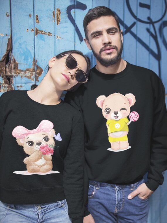 CUTE LOLLIPOP BEAR - COUPLE SWEATSHIRT