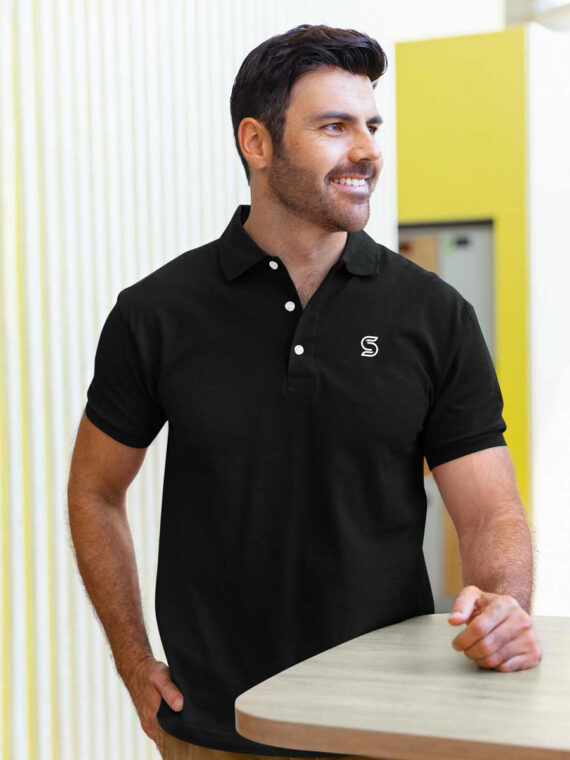 BLACK - MEN'S POLO T-SHIRT