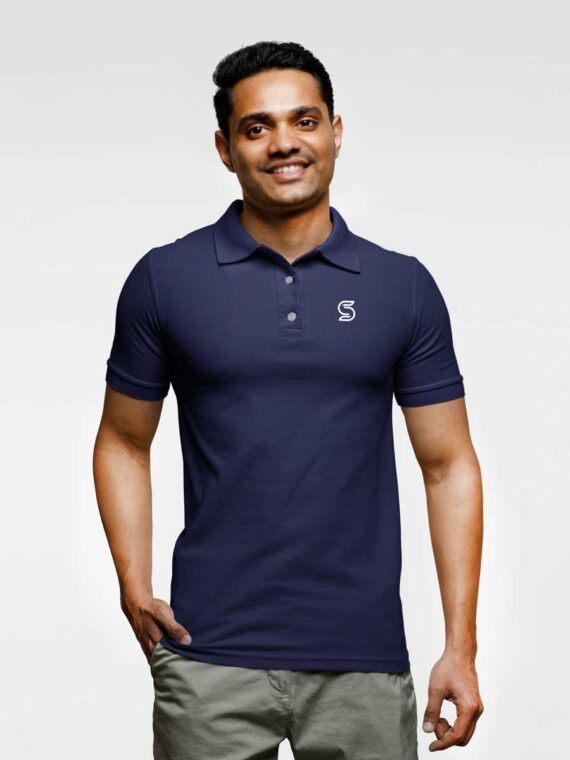 DARK NAVY BLUE - MEN'S POLO T-SHIRT