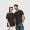 BLACK - COUPLE POLO T-SHIRT