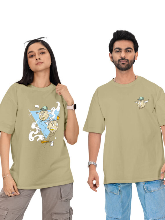 DOODLE-SMILE COUPLE OVERSIZE T-SHIRT