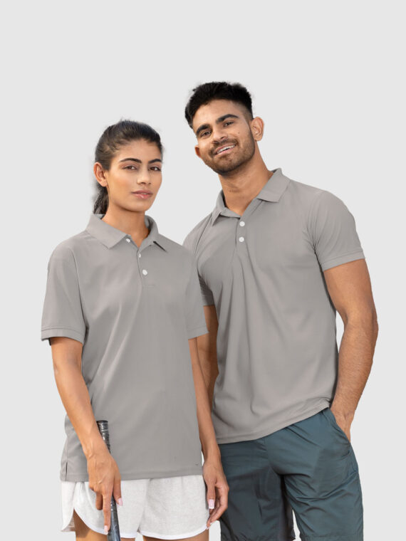 PLANE LIGHT GREY - COUPLE POLO T-SHIRT