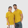 PLANE MUSTARD YELLOW - COUPLE POLO T-SHIRT