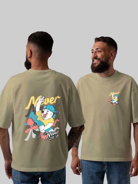 NEVER GIVE UP MEN'S OVERSIZE T-SHIRT