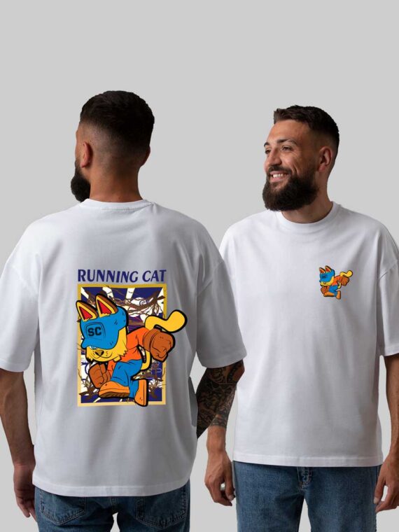 RUNNING CAT MEN'S OVERSIZE T-SHIRT