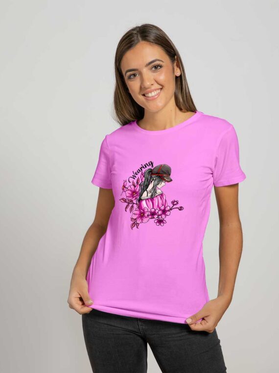 WEARING WOMEN'S T-SHIRT