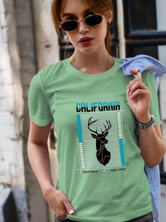 DEER HEAD WOMEN'S T-SHIRT