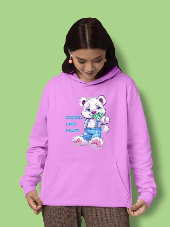 COOL PINK TEDDY - WOMEN'S HOODIE