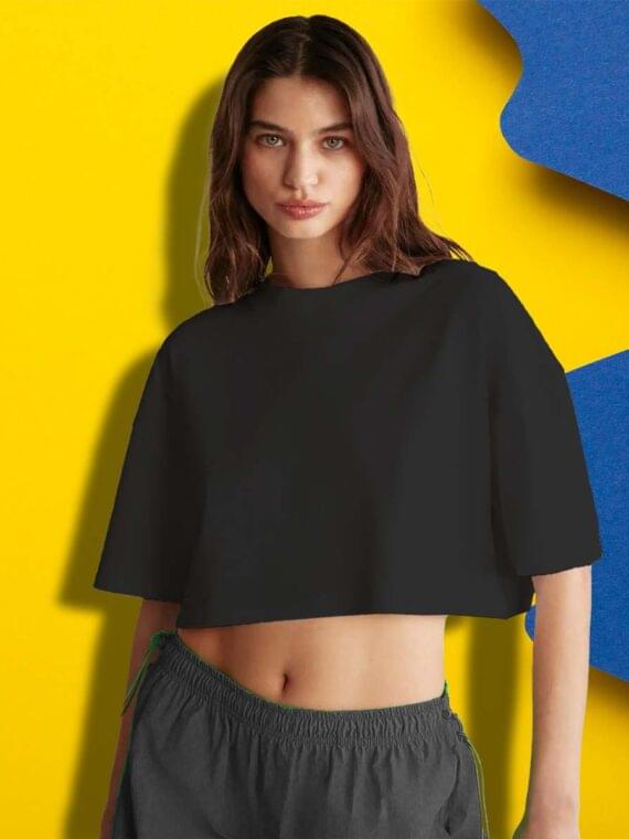 PLANE BLACK – WOMEN’S CROP OVERSIZE