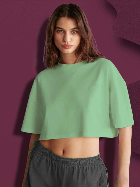 PLANE MINT GREEN – WOMEN’S CROP OVERSIZE