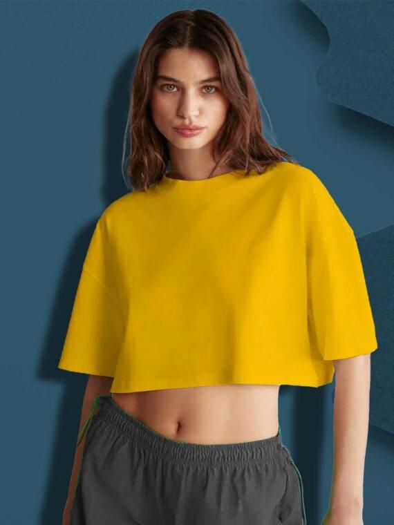 PLANE YELLOW – WOMEN’S CROP OVERSIZE