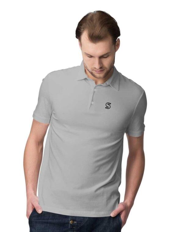LIGHT GREY - MEN'S POLO T-SHIRT