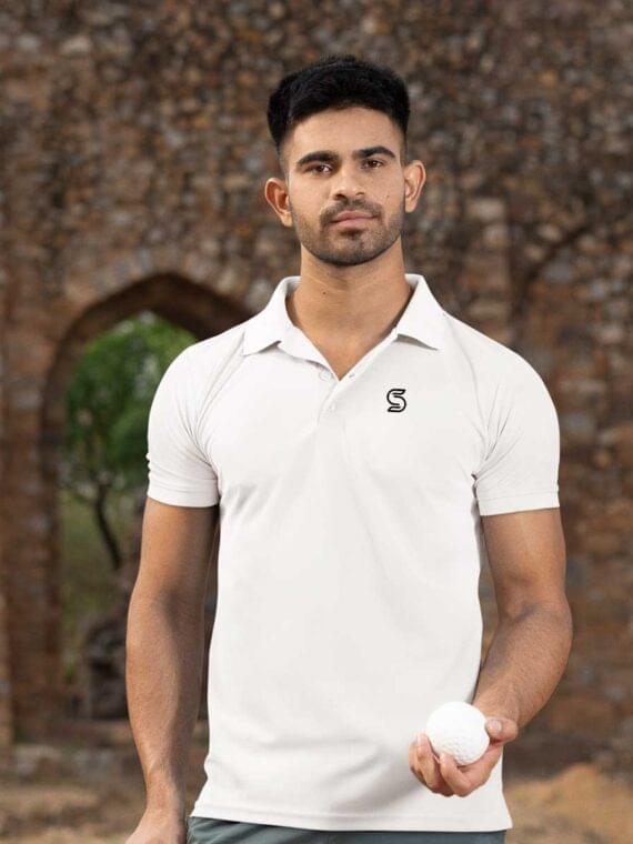 WHITE - MEN'S POLO T-SHIRT