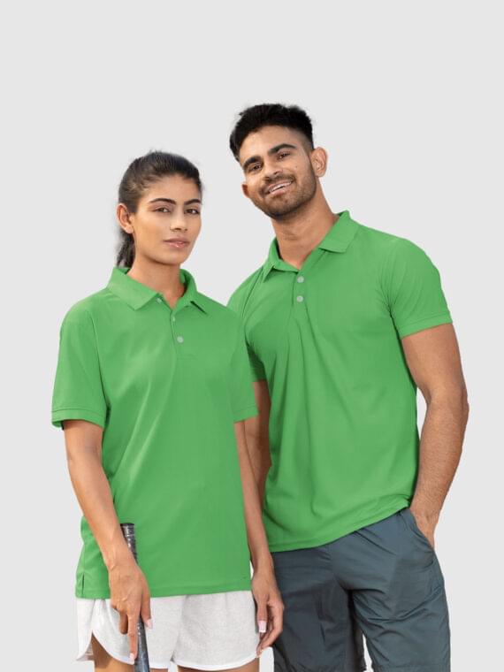 PLANE PISTA GREEN - COUPLE POLO T-SHIRT