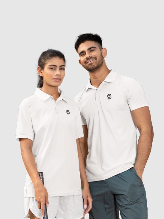 WHITE - COUPLE POLO T-SHIRT