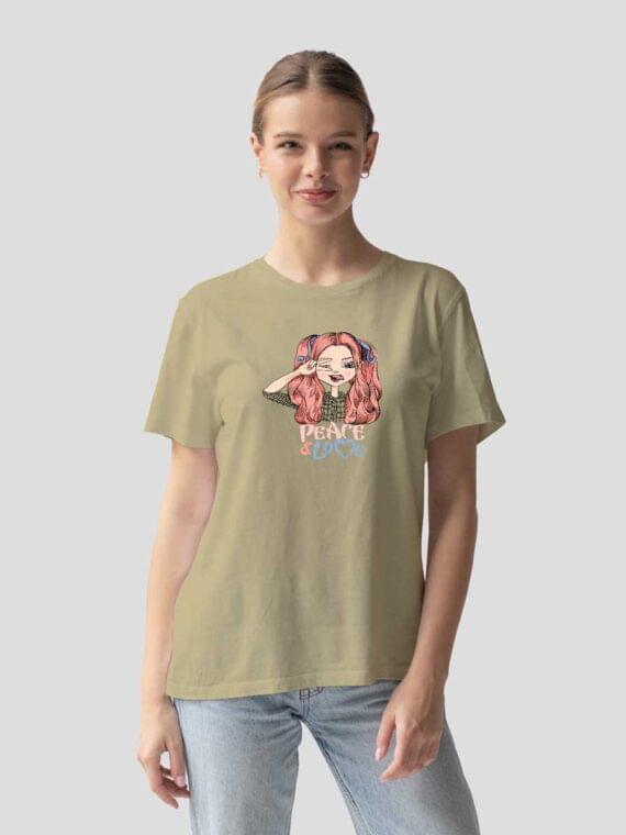 PEACE LOVE WOMEN'S T-SHIRT